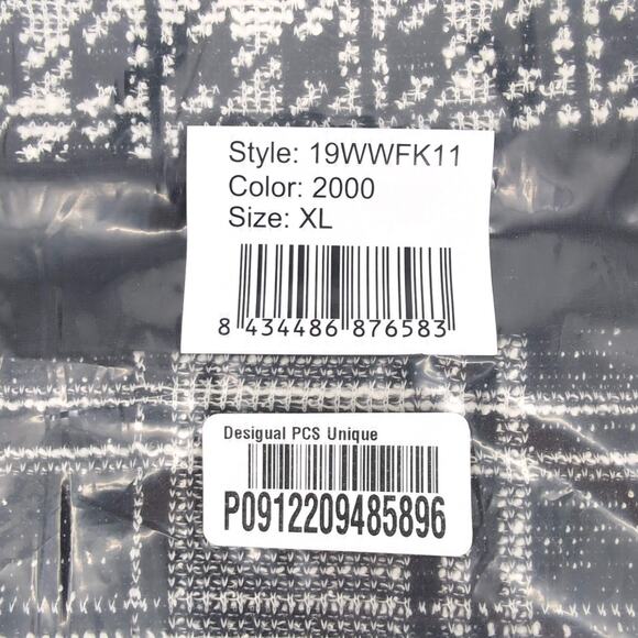 Desigual Women's Kape Black Herringbone Plaid Stetch Mini Skirt - Size L - NWT - Picture 11 of 15